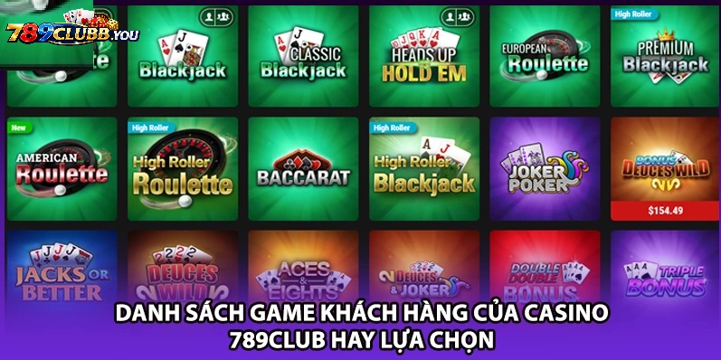 Điểm Mặt Các Tựa Game Casino Hot Nhất Tại 789Club